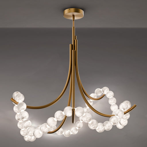 Parel LED Semi-Flush Mount Aged Brass