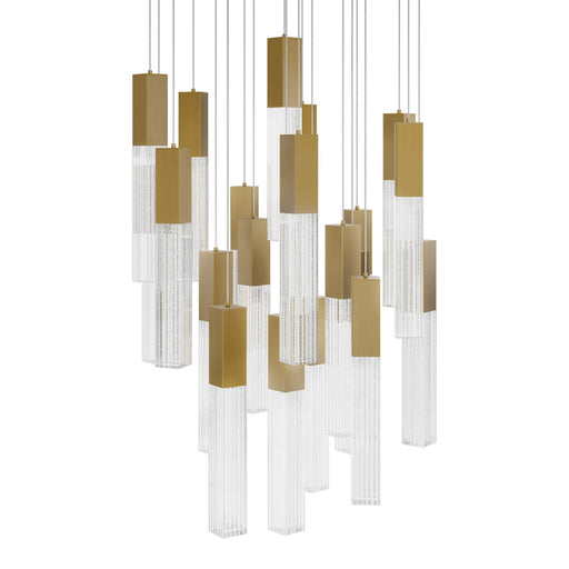 Cinema LED Pendant Aged Brass