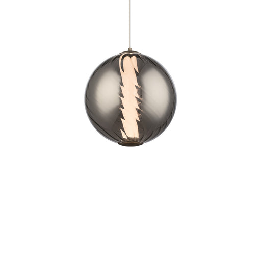 Swirly LED Mini Pendant Smoke Glass/Brushed Nickel