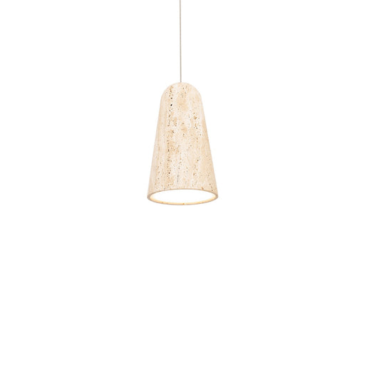 Pompeii LED Mini Pendant Beige Travertine/Aged Brass