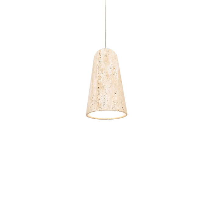 Modern Forms - PD-4510-30-WV/AB - LED Mini Pendant - Pompeii - Beige Travertine/Aged Brass