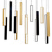 Modern Forms - PD-64814L-BK/AB-BK - LED Pendant - Chaos - Black/Aged Brass & Black