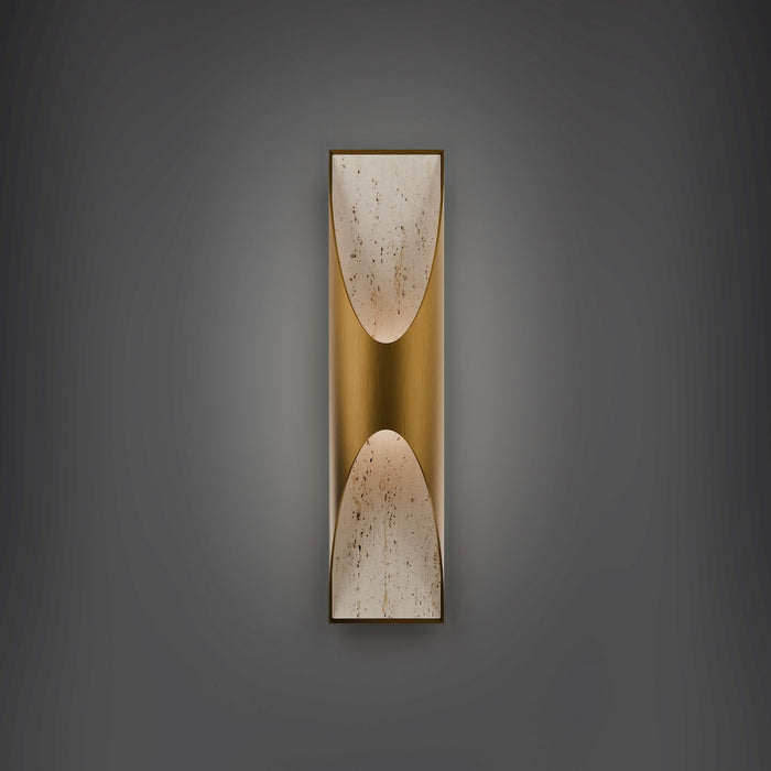 Modern Forms - WS202624-WV/AB - LED Wall Sconce - Kastlerock - Beige Travertine/Aged Brass