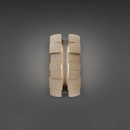 Formation LED Outdoor Wall Sconce Beige Travertine/Black