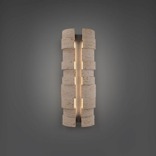 Formation LED Outdoor Wall Sconce Beige Travertine/Black