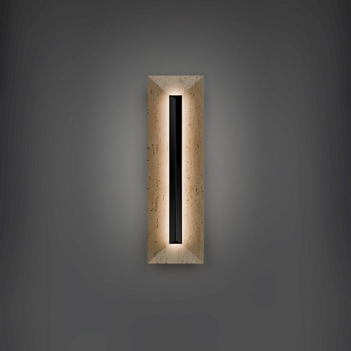 Modern Forms - WSW218620-WV/BK - LED Outdoor Wall Sconce - Bell Tower - Beige Travertine/Black