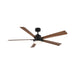 Modern Forms Fans - FR-D2603-64A-MB/DK - 64" Ceiling Fan - Radiant - Matte Black/Distressed Koa