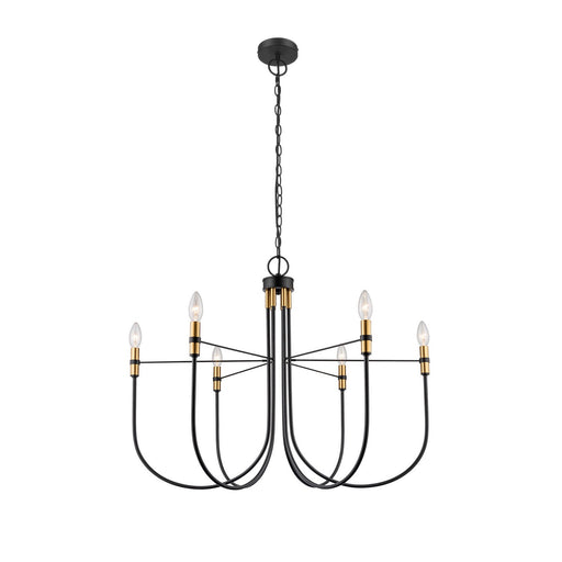 Artcraft - AC12226BB - Six Light Chandelier - Foundry - Black