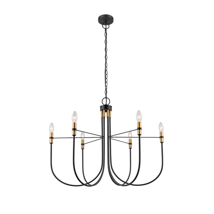 Artcraft - AC12226BB - Six Light Chandelier - Foundry - Black