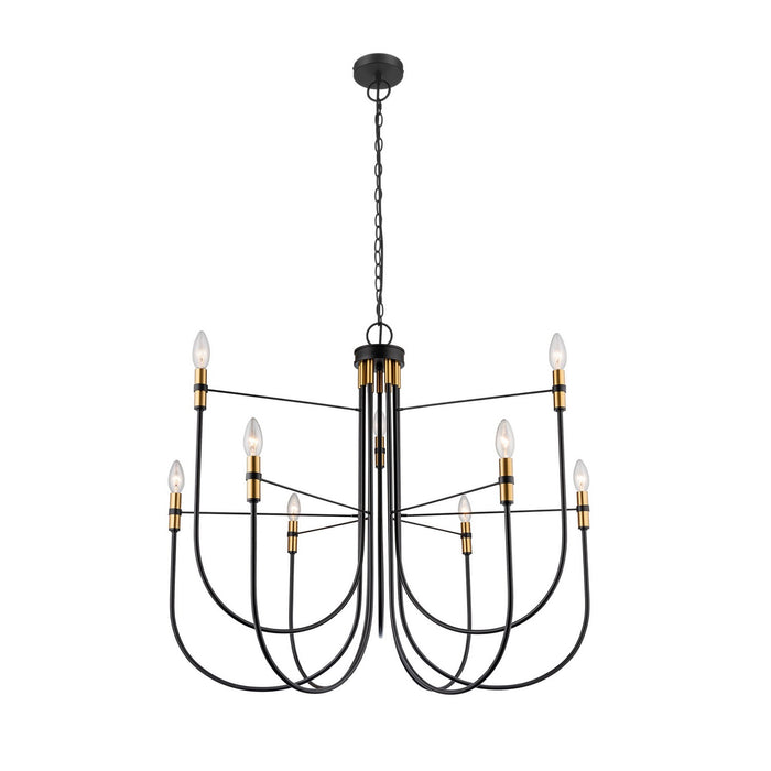 Artcraft - AC12229BB - Nine Light Chandelier - Foundry - Black