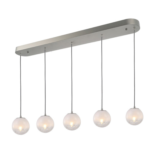 Moonlight Five Light Lantern Satin Nickel