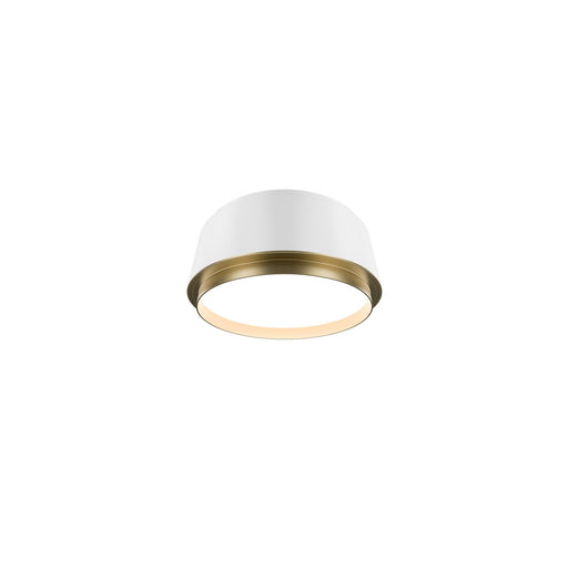Salvo LED Flush Mount White/Aged Brass