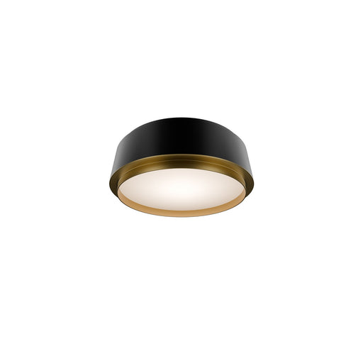 Salvo LED Flush Mount Black/Aged Brass