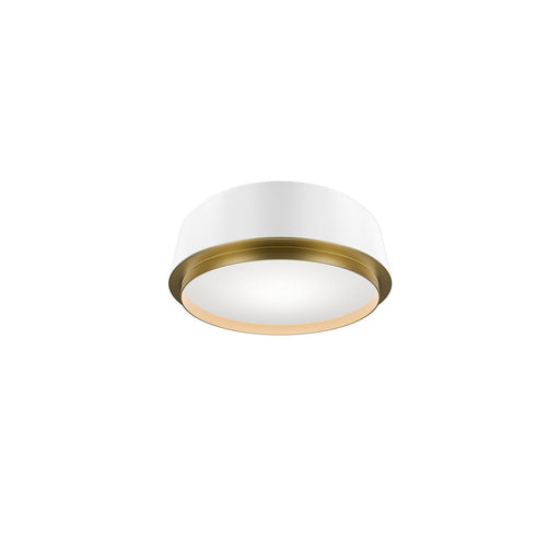 Salvo LED Flush Mount White/Aged Brass