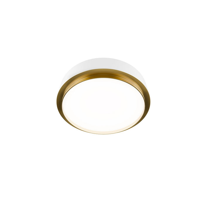 W.A.C. Lighting - FM-20515-27-WT/AB - LED Flush Mount - Salvo - White/Aged Brass