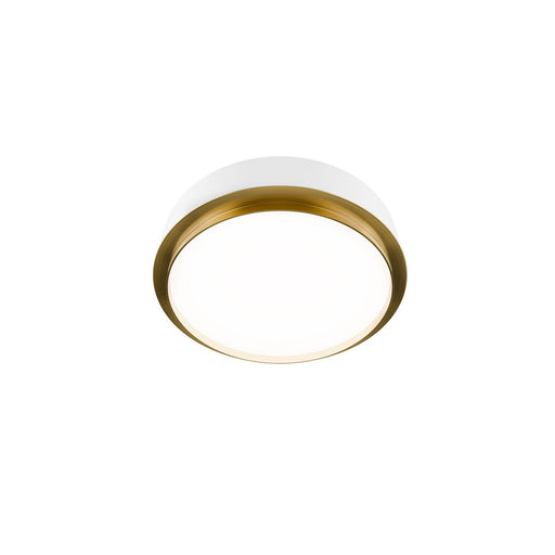 Salvo LED Flush Mount White/Aged Brass