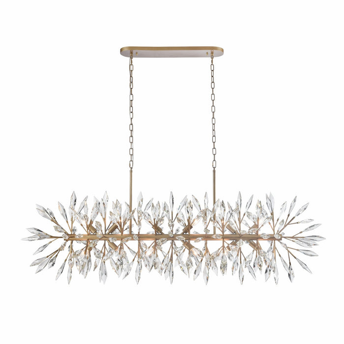 Arabela Lighting - 85420-12 - 12 Light Linear Chandelier - Crystal Fusion - Peruvian Gold
