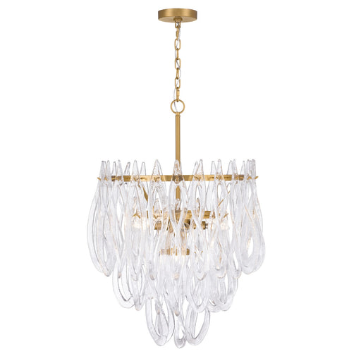 Glassara Six Light Pendant Legacy Brass