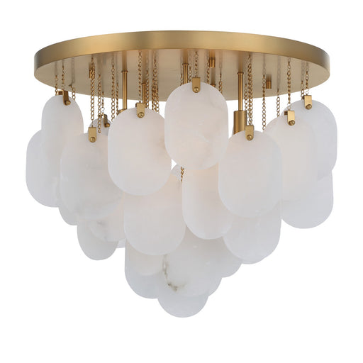 Velisse Five Light Flush Mount Legacy Brass