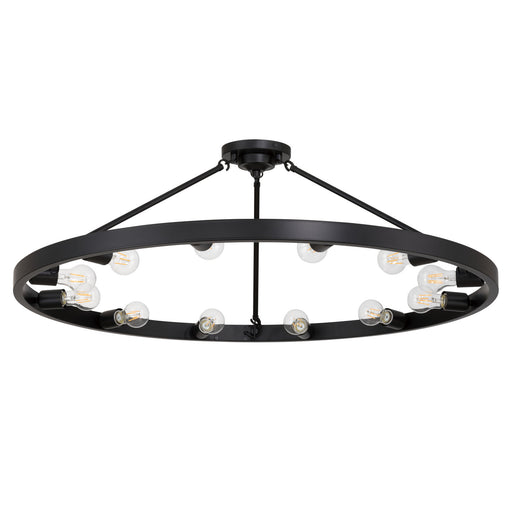 Golden - 1019-12SF BLK - 12 Light Semi-Flush Mount - Castile - Matte Black