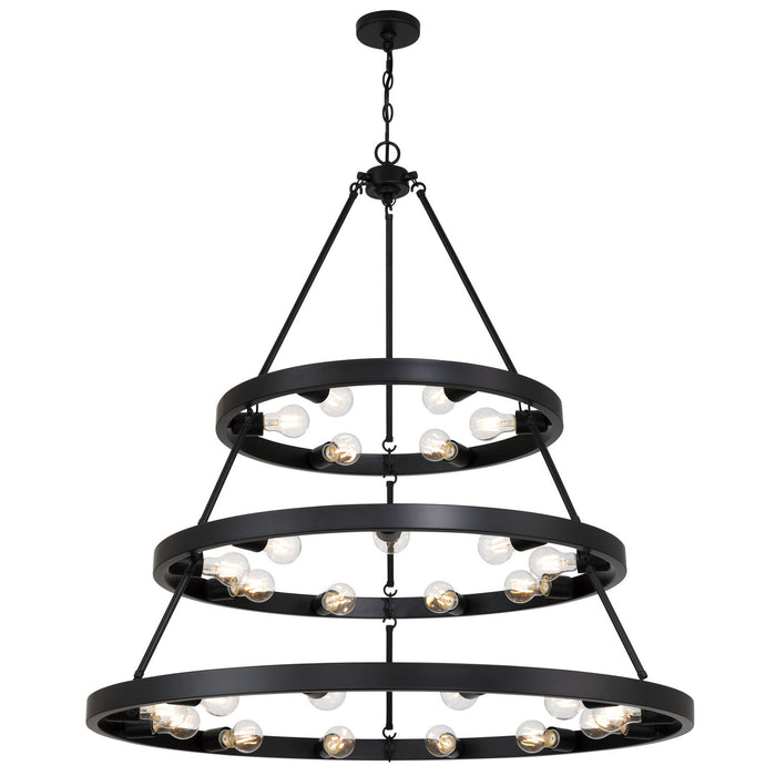 Golden - 1019-6-9-12 BLK - 27 Light Chandelier - Castile - Matte Black