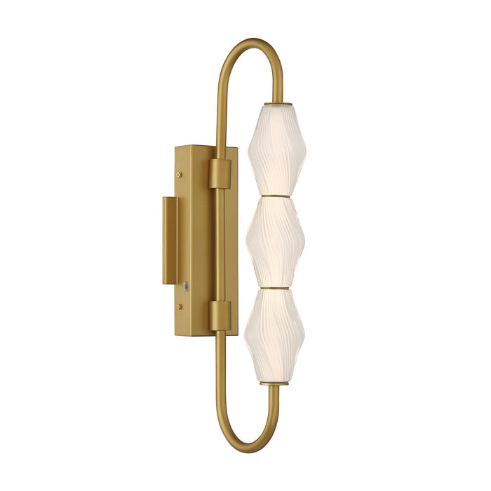 Golden - 1517-OWL3 SBG-FST - LED Outdoor Wall Mount - Geode - Satin Brushed Gold