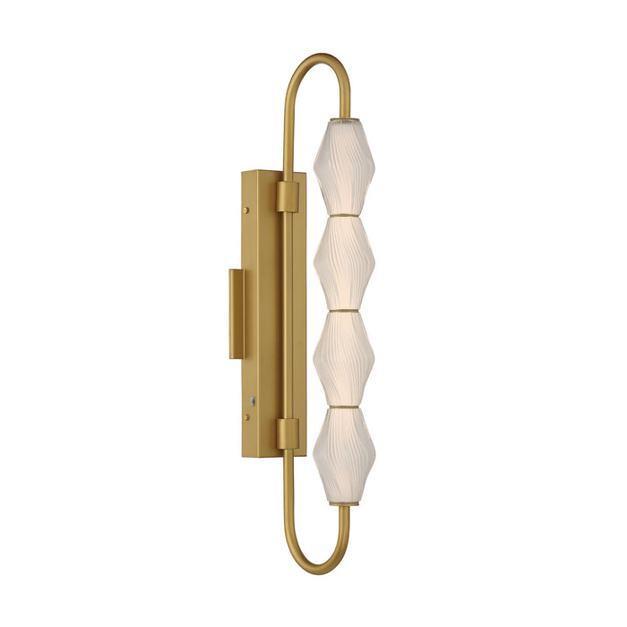 Golden - 1517-OWL4 SBG-FST - LED Outdoor Wall Mount - Geode - Satin Brushed Gold