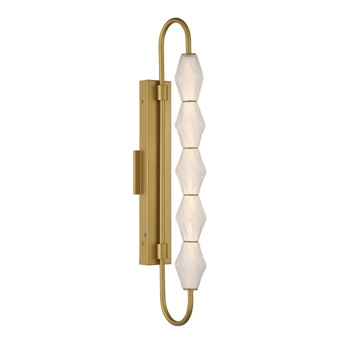 Golden - 1517-OWL5 SBG-FST - LED Outdoor Wall Mount - Geode - Satin Brushed Gold
