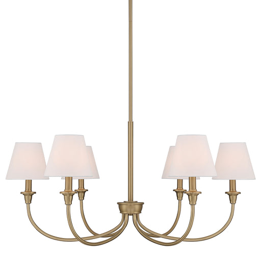 Six Light Chandelier Brushed Champagne Brass