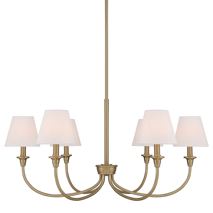 Golden - 1622-6 BCB-EHW - Six Light Chandelier - Brushed Champagne Brass