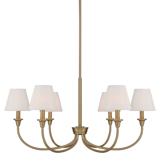Six Light Chandelier Brushed Champagne Brass