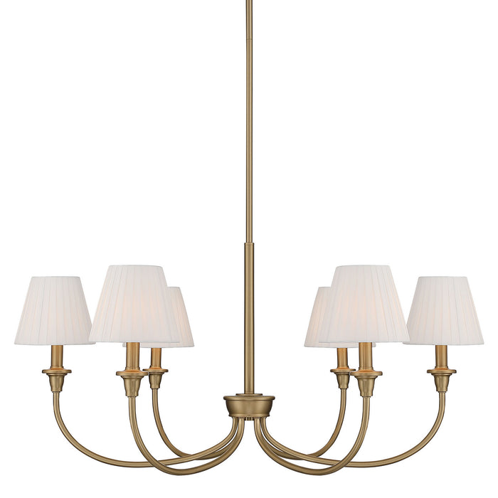 Golden - 1622-6 BCB-EPW - Six Light Chandelier - Brushed Champagne Brass