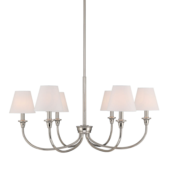 Golden - 1622-6 PN-EHW - Six Light Chandelier - Polished Nickel