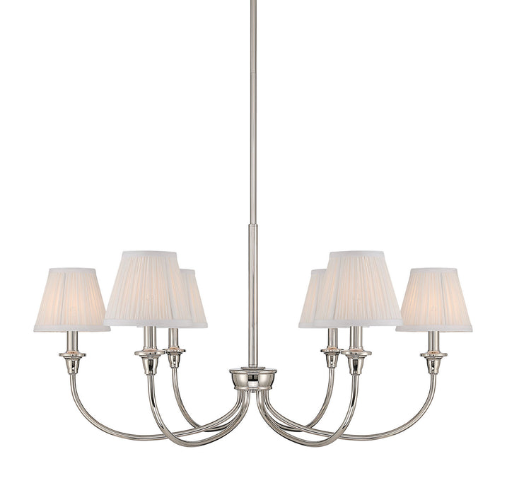 Golden - 1622-6 PN-HGW - Six Light Chandelier - Polished Nickel