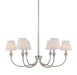 Golden - 1622-6 PN-HGW - Six Light Chandelier - Polished Nickel