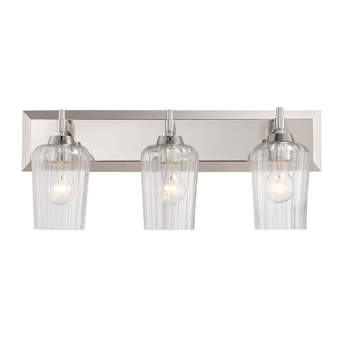 Golden - 5189-BA3 PN-FLT - Three Light Vanity - Brilia - Polished Nickel