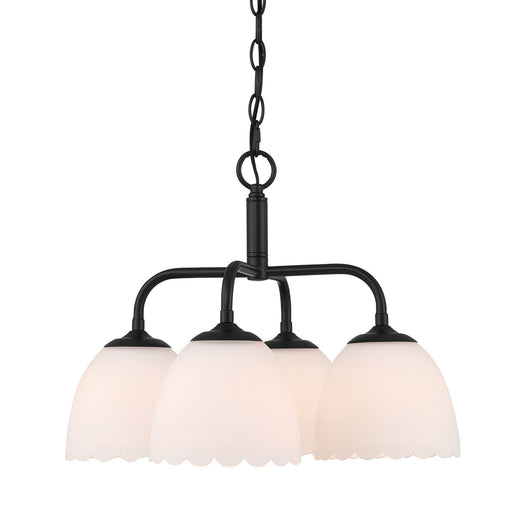 Golden - 6954-4P BLK-OP - Four Light Pendant - Dorinda - Matte Black