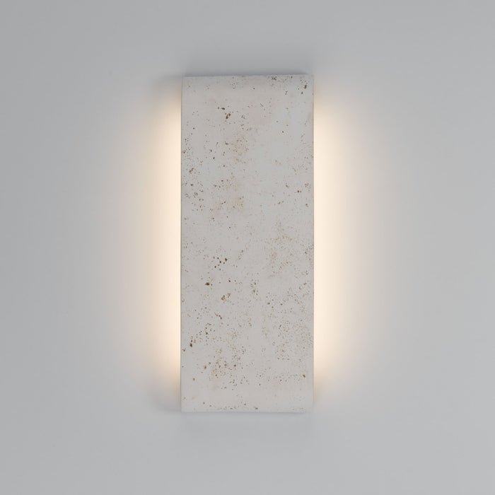 Golden - 7280-OWL16 WT - LED Outdoor Wall Mount - Stela - White Travertine