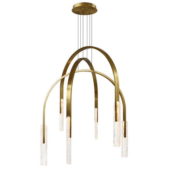 CWI Lighting - 1725P38-6-624 - LED Chandelier - Curva - Brass