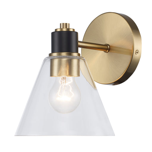 One Light Vanity Antique Gold/Black