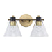 Trans Globe Imports - 22592 AGBK-CL - Two Light Vanity - Antique Gold/Black