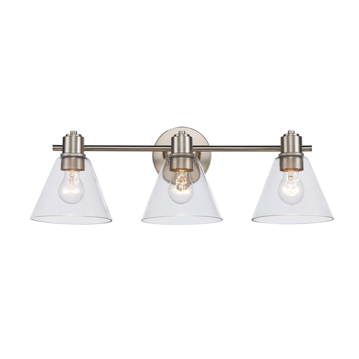 Trans Globe Imports - 22593 BN-CL - Three Light Vanity - Brushed Nickel