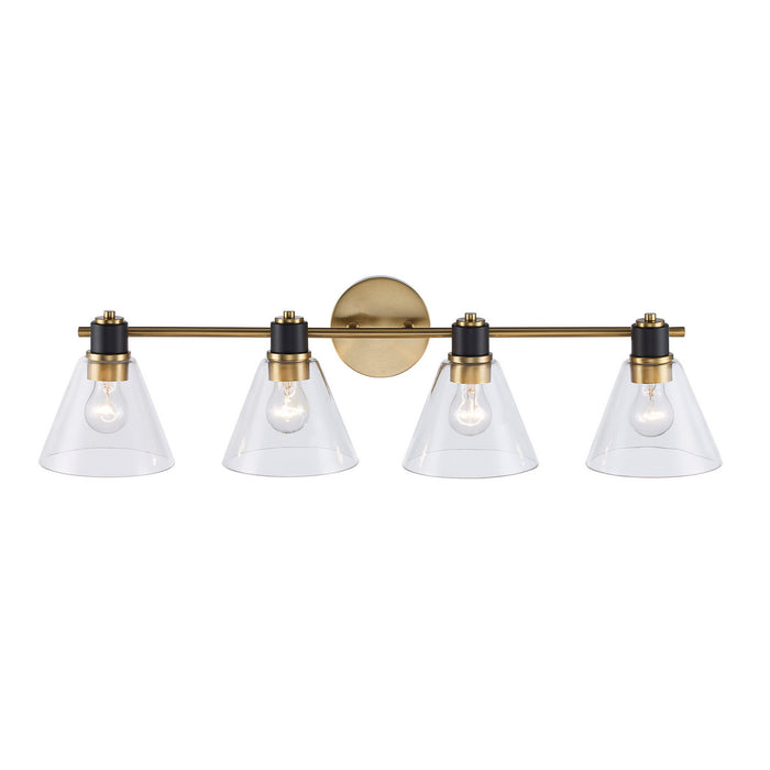 Trans Globe Imports - 22594 AGBK-CL - Four Light Vanity - Antique Gold/Black