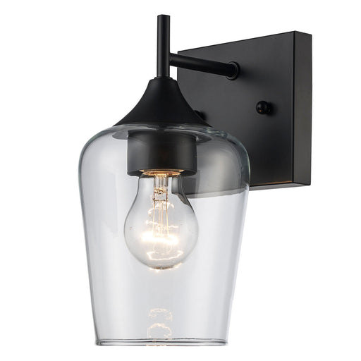 One Light Wall Sconce Black
