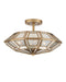 Currey and Company - 9000-1362 - Three Light Semi-Flush Mount - Valentina - Antique Brass/Antique Silver