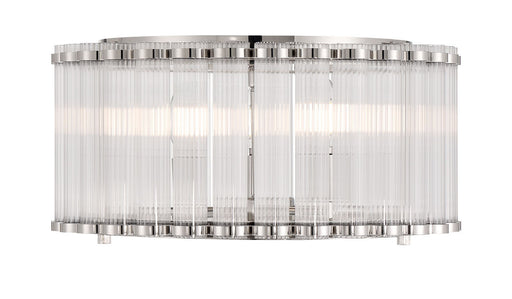 Glasbury Five Light Flush Mount Polished Nickel