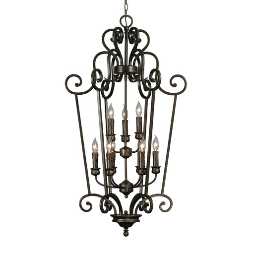 Heartwood Nine Light Chandelier Burnt Sienna
