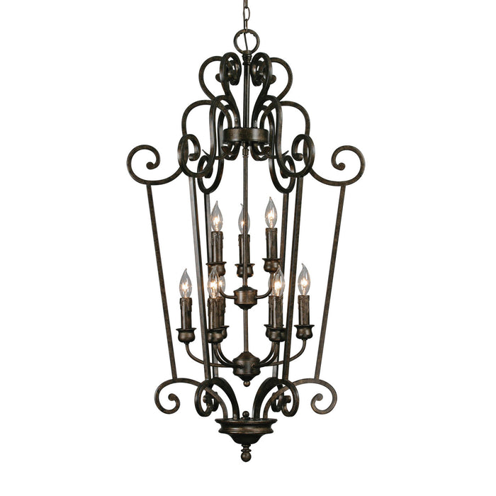 Golden - 8063-CG9 BUS - Nine Light Chandelier - Heartwood - Burnt Sienna