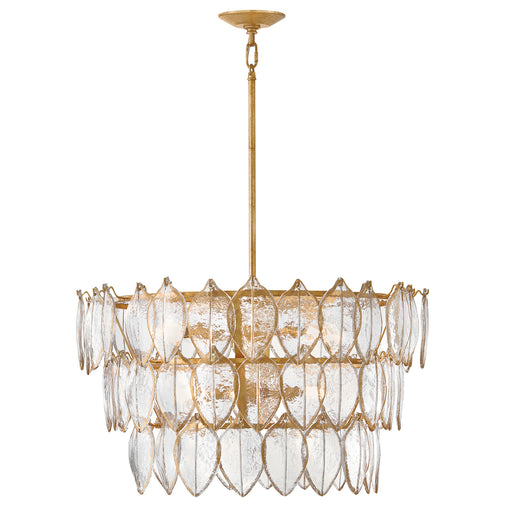 Amira LED Chandelier Distressed Brass
