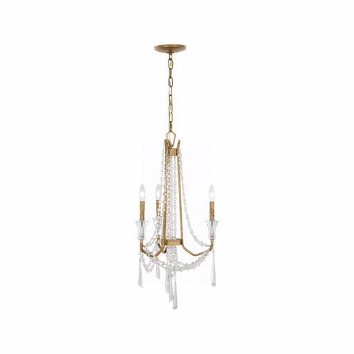 Barcelona Three Light Chandelier Brass Kisser